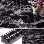 Black Marble Sticker Sheet (60x200cm) – Self Adhesive Waterproof PVC Kitchen Countertop & Cabinet Cover