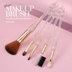 Glitter Pagoda 7pcs Makeup Brush Set – Crystal Handle Cosmetic Brushes Kit