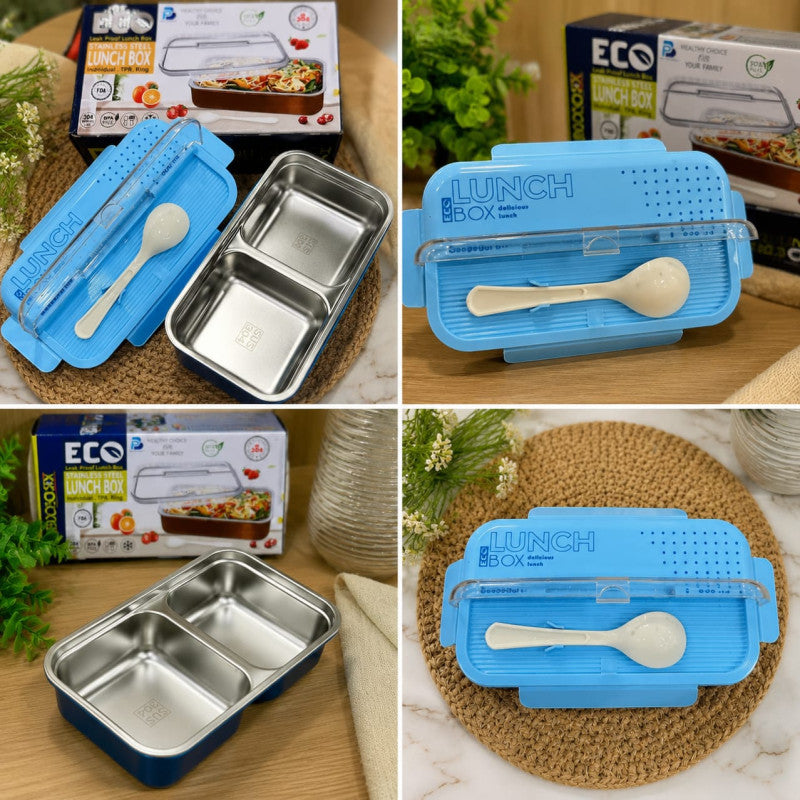 Eco Leak Proof Stainless Steel Lunch Box – Portable Bento Lunch Box for Kids & Adults