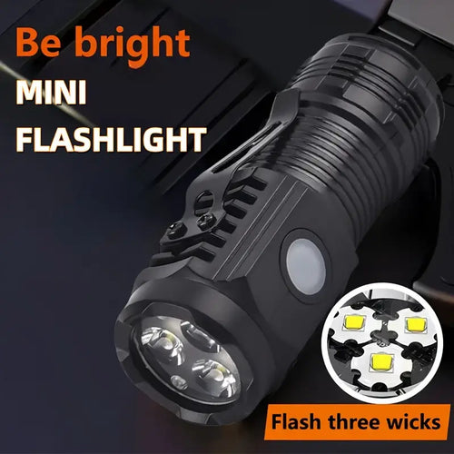 3 Mode Mini LED Flashlight – Portable Torch Light | High Bright Rechargeable Pocket Light