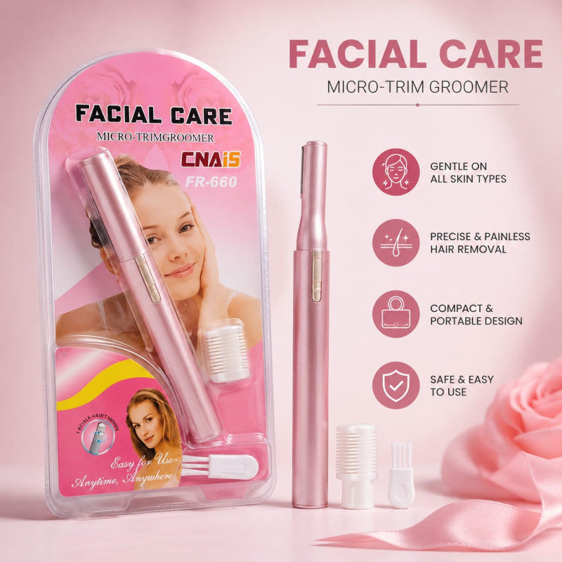Facial Care Micro Trimmer for Women – Electric Eyebrow & Painless Facial Hair Remover