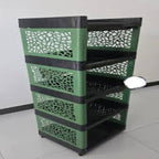 5 Layer Flower Design Shoe Rack – Stylish Multi-Tier Plastic Shoe Organizer