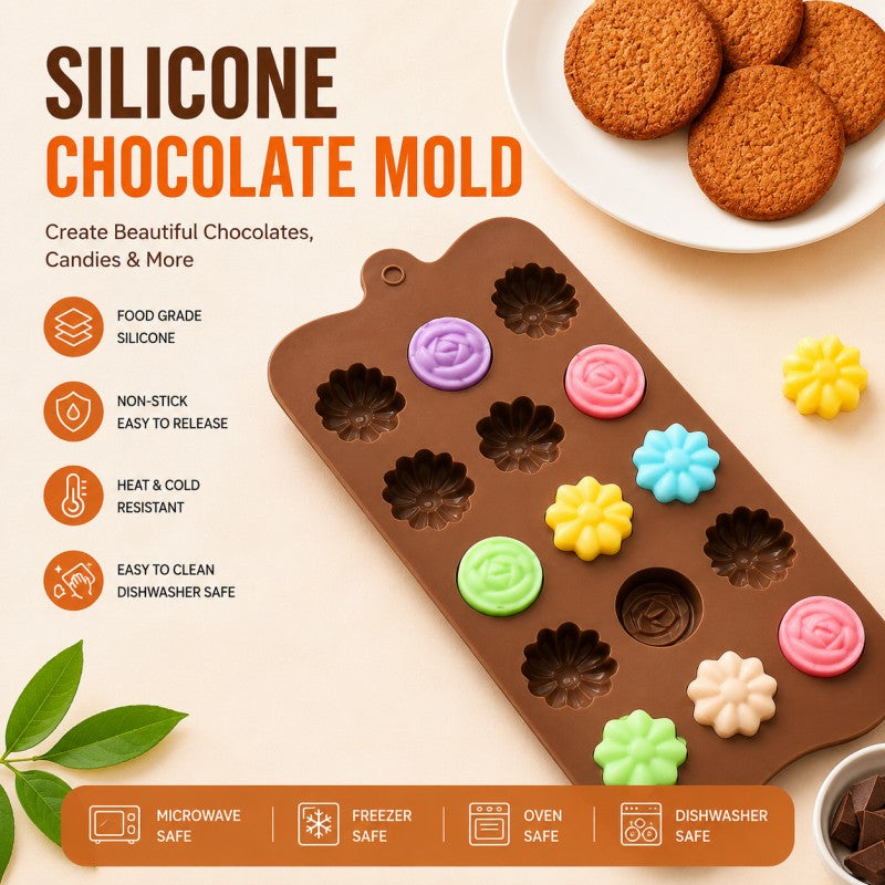 Multi Design Food Grade Silicone Chocolate Mold – Non-Stick Candy & Baking Mould