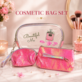 Transparent Cosmetic Bag Set (Pack of 3) – Travel Makeup & Toiletry Organizer