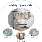 Heavy Duty Clothes Rack with Shoe Shelf (50KG) – Industrial Metal Garment Stand with Wheels