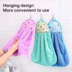 Pack of 3 Kitchen Hanging Towel – Super Absorbent Hand & Dish Towel | Soft Microfiber Hanging Cloth