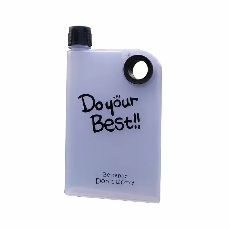Notebook Water Bottle – Slim Flat Book Shape Bottle (Portable & Leakproof)