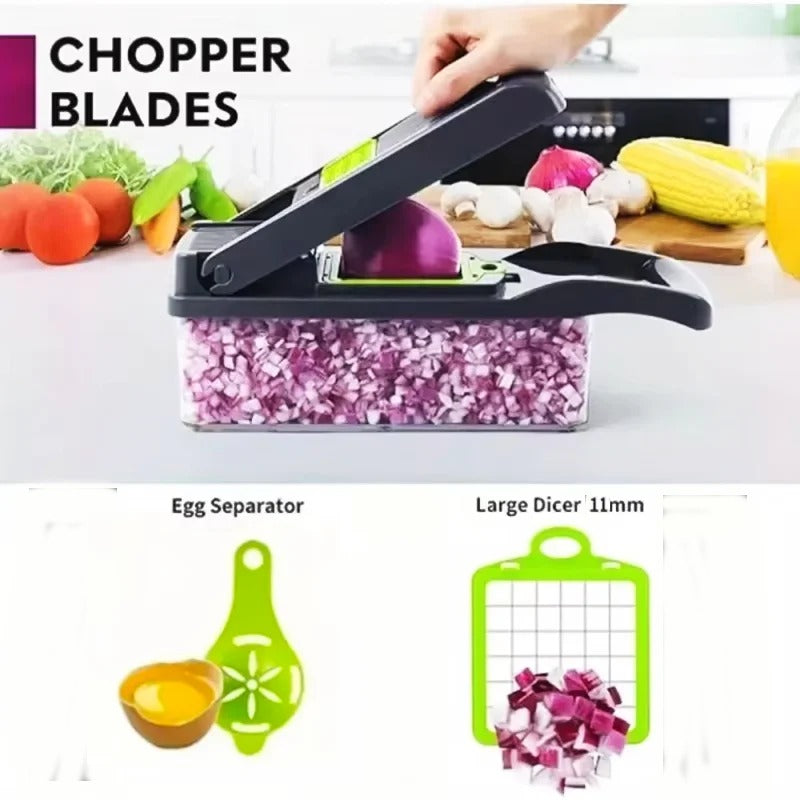 16 in 1 Vegetable Chopper & Mandoline Slicer – Multi Cutter Kitchen Tool with Storage Box