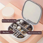 Mini Plastic Jewellery Organizer Box with Mirror – Travel Storage Case
