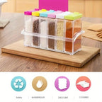 Seasoning Set 6pcs – Spice Storage Box with Flip Lid | Kitchen Masala Organizer