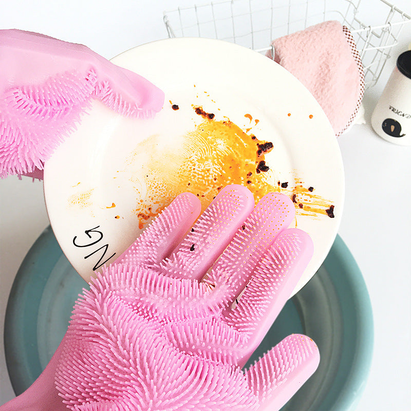 Silicone Washing Gloves – Multi Purpose Cleaning & Dishwashing Gloves with Scrubber