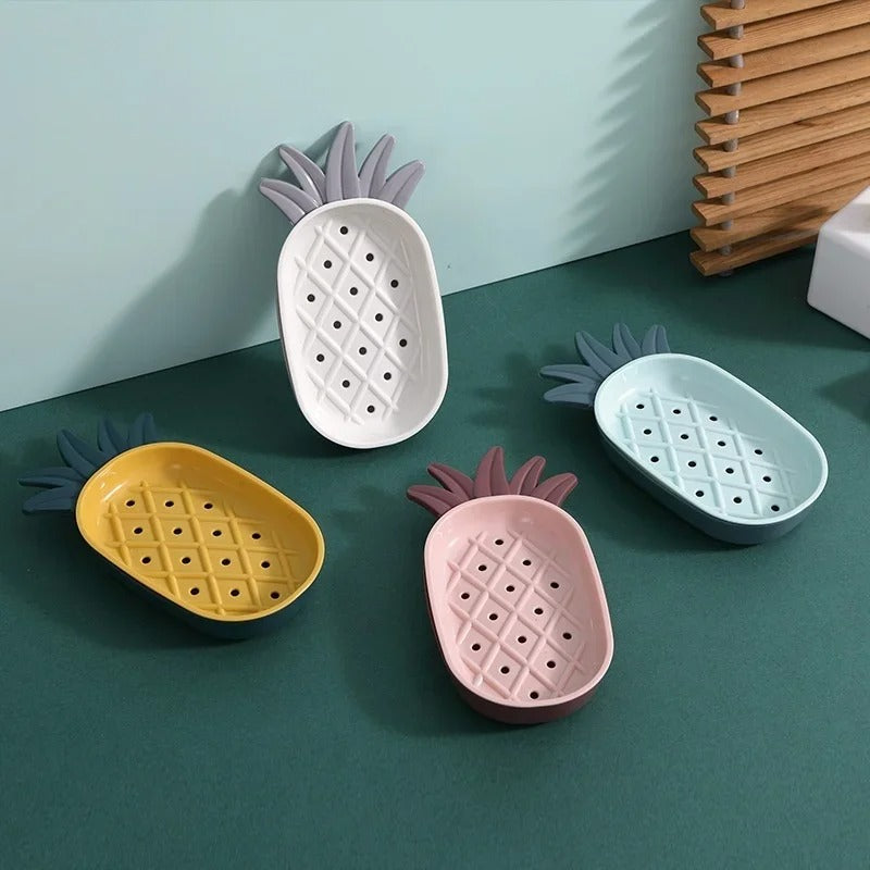 Pineapple Soap Holder – Cute Drain Soap Dish with Tray | Bathroom & Kitchen Soap Stand