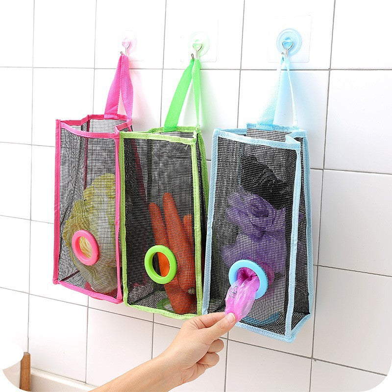 Pack of 3 Hanging Mesh Garbage Bag – Reusable Kitchen & Bathroom Waste Storage Organizer
