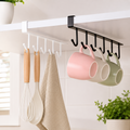 Cabinet Under Shelf 6 Hooks Iron Hanging Rack