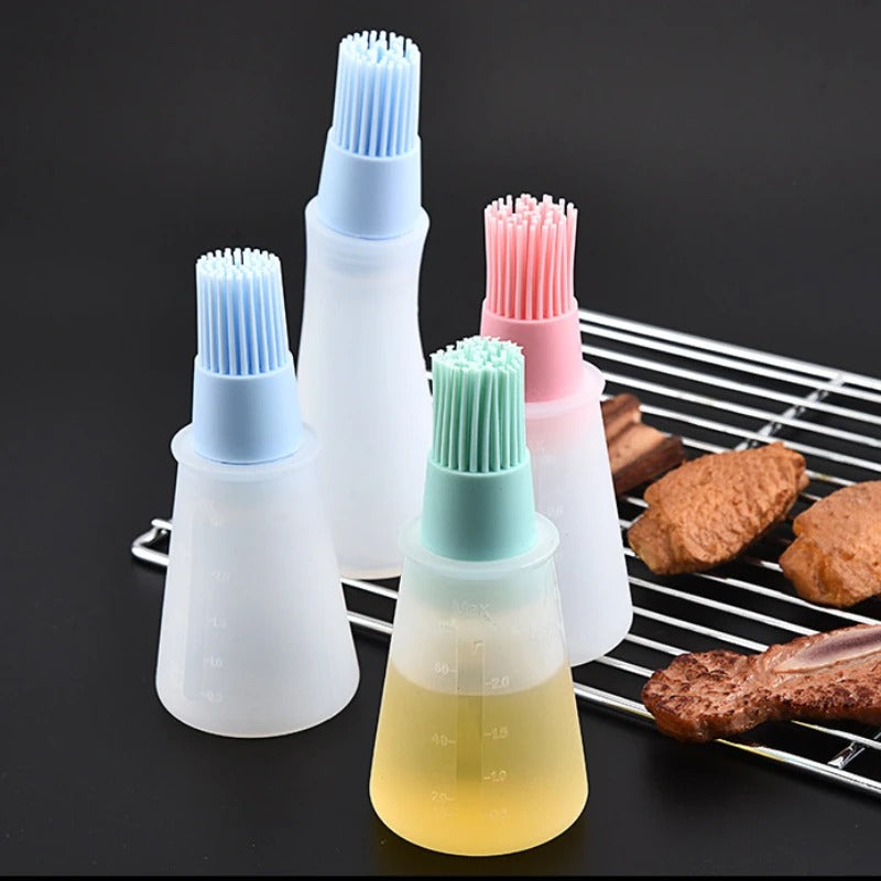 BBQ Oil Brush Bottle – Silicone Basting Brush with Dispenser