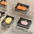 Wall Mounted Soap Holder with Drain Tray – Waterproof Self Adhesive Soap Dish for Bathroom