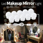 LED Vanity Mirror Light – 3 Color Modes Makeup Light (USB, Hollywood Style Lighting)