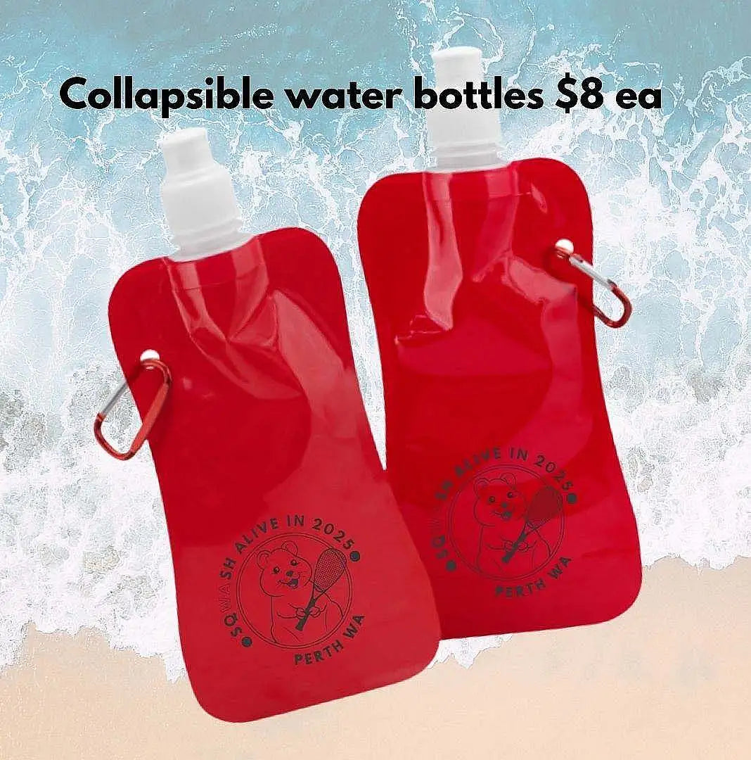 Pack of 2 Foldable Water Bottle Bag – Portable Collapsible Outdoor Water Pouch with Hook