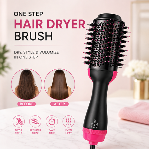 3-in-1 One Step Hot Air Straightener Brush for Hair Dryer and Styler