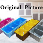 4 Partition Spice Box with Lid & Spoons – Kitchen Masala Organizer | Multipurpose Condiment Storage Container