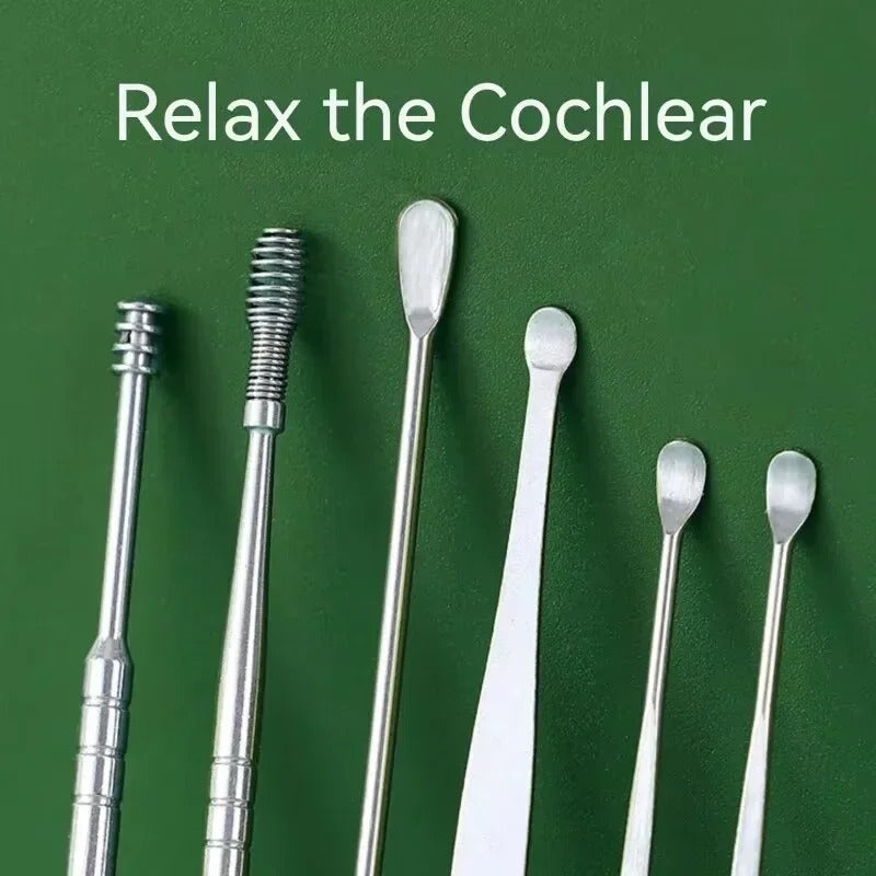 Pack of 2 Ear Cleaning Tool Kit – Portable Ear Wax Remover Set | Stainless Steel Earpick Kit