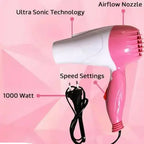 Nova Foldable Hair Dryer – Portable Travel Hair Dryer for Fast Drying (Hot & Cold Air)