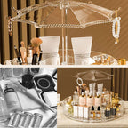 Umbrella Makeup Organizer 360° Rotating – Transparent Cosmetic Storage Stand