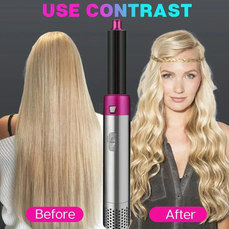 5 in 1 Hot Air Hair Brush – Multi-Function Hair Styler Dryer, Curler & Straightener (Imported China Model)