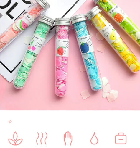 Flower Paper Soap Tube – Portable Travel Hand Wash Sheets 🌸✨