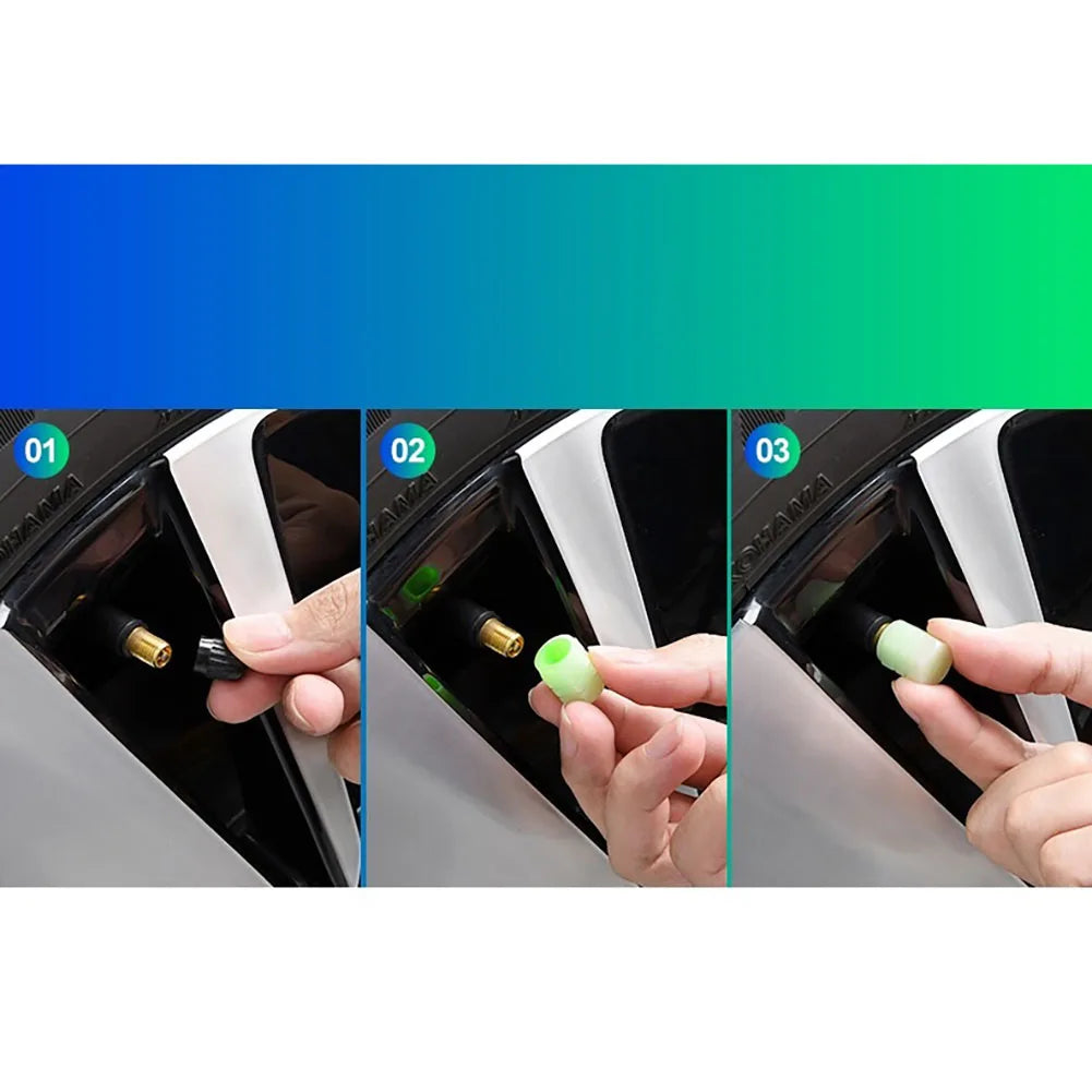 Car and Bike Wheel Tire Rim Glow Radium Light Air Valve Cap Universal for Cars, Trucks, Motorcycles and Bikes