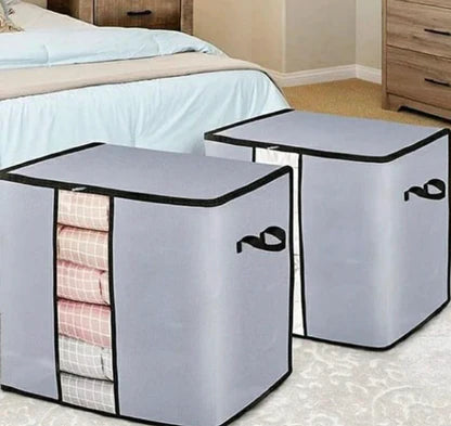 Premium Grey Storage Bag – Large Capacity Clothes & Blanket Organizer