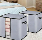 Premium Grey Storage Bag – Large Capacity Clothes & Blanket Organizer