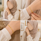 Gold Plated Clover Design Bracelet – Elegant Adjustable Fashion Jewelry for Women