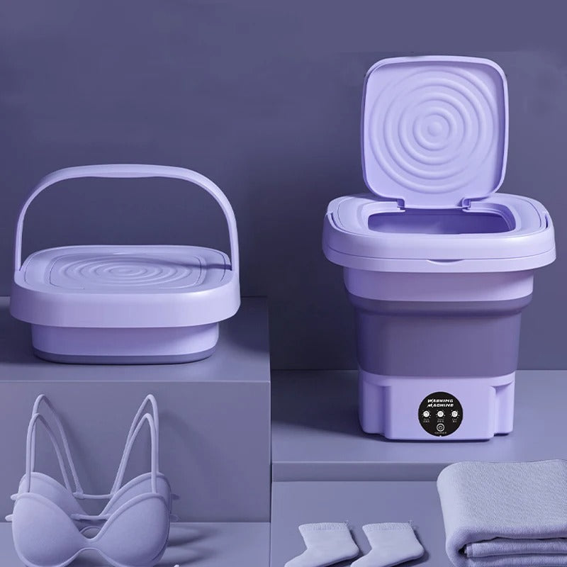 Portable Folding Mini Washing Machine – Compact Electric Washer for Travel & Home