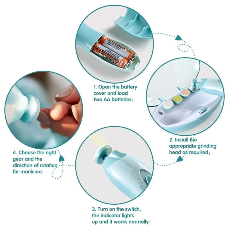 Baby Nail Clippers 6 in 1, Baby Nail Cutter Safe Electric Baby Nail Trimmer