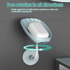 Pack of 2 360° Rotating Soap Holder with Drain – Wall Mounted Self Draining Soap Dish