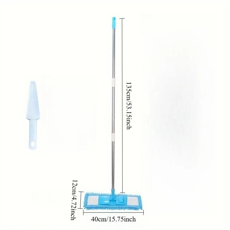 Chenille Flat Mop – 360° Floor Cleaning Mop with Microfiber Head & Adjustable Handle