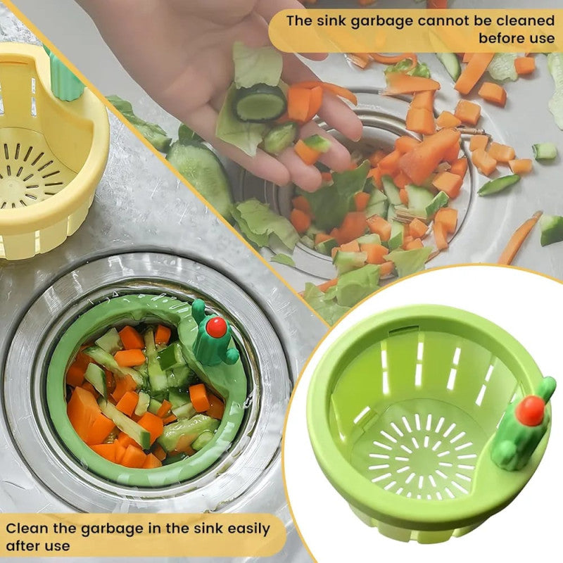 Creative Cactus Kitchen Sink Drain Strainer Basket – Food Waste Filter & Sink Catcher
