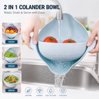 Double Layer Fruit Vegetable Washing Bowl Household Kitchen Sink Rotatable Drainer for Home and Kitchen
