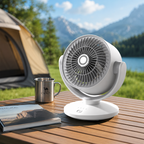 Strong Third-Gear USB Rechargeable Air Circulation Fan – 90° Oscillating Desk Fan