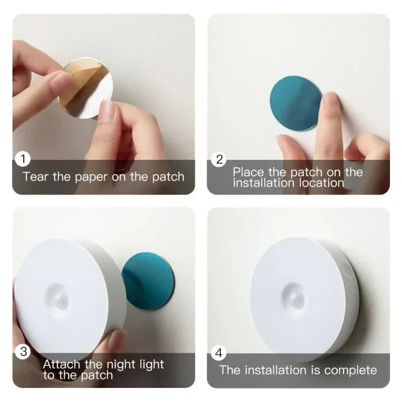 Human Body Sensor LED Night Light with Wireless USB Charging