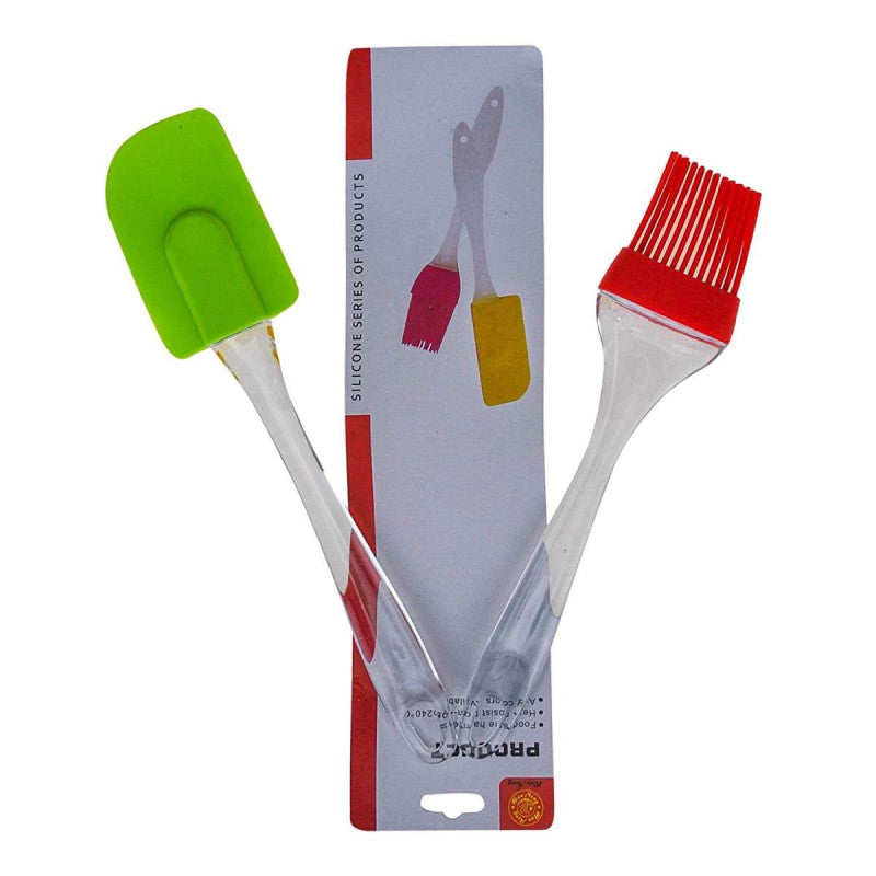 Silicone Brush and Spatula Pair Pack of 2 Pcs