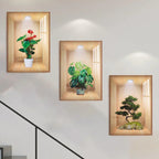 Pack of 3 3D Plant Wall Stickers look like real decorative wall