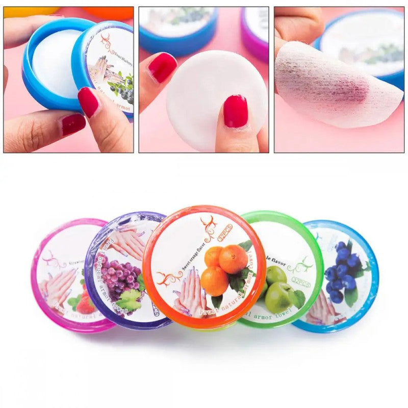 Nail Polish Remover Pads Pack of 6 – Portable Scented Nail Remover Wipes