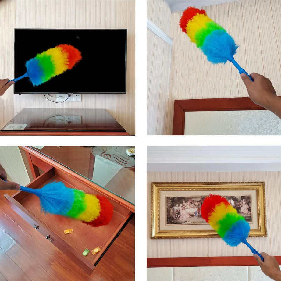Rainbow Brush Duster Microfiber for Cleaning Home Furniture Multicolor