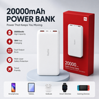 20000mAh Redmi Power Bank  Fast Charging