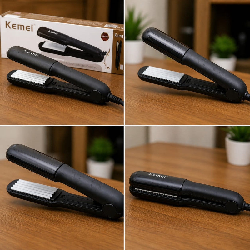 Kemei KM-324 Professional Hair Crimper – Ceramic Hair Straightener & Styling Tool