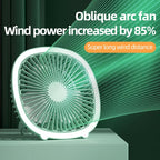3 in 1 Portable Desktop Fan with LED Light – Table, Wall & Ceiling Hanging Fan (Rechargeable)