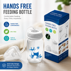Hands-Free Feeding Bottle for Babies – BPA Free Anti-Colic Easy Feeding Bottle