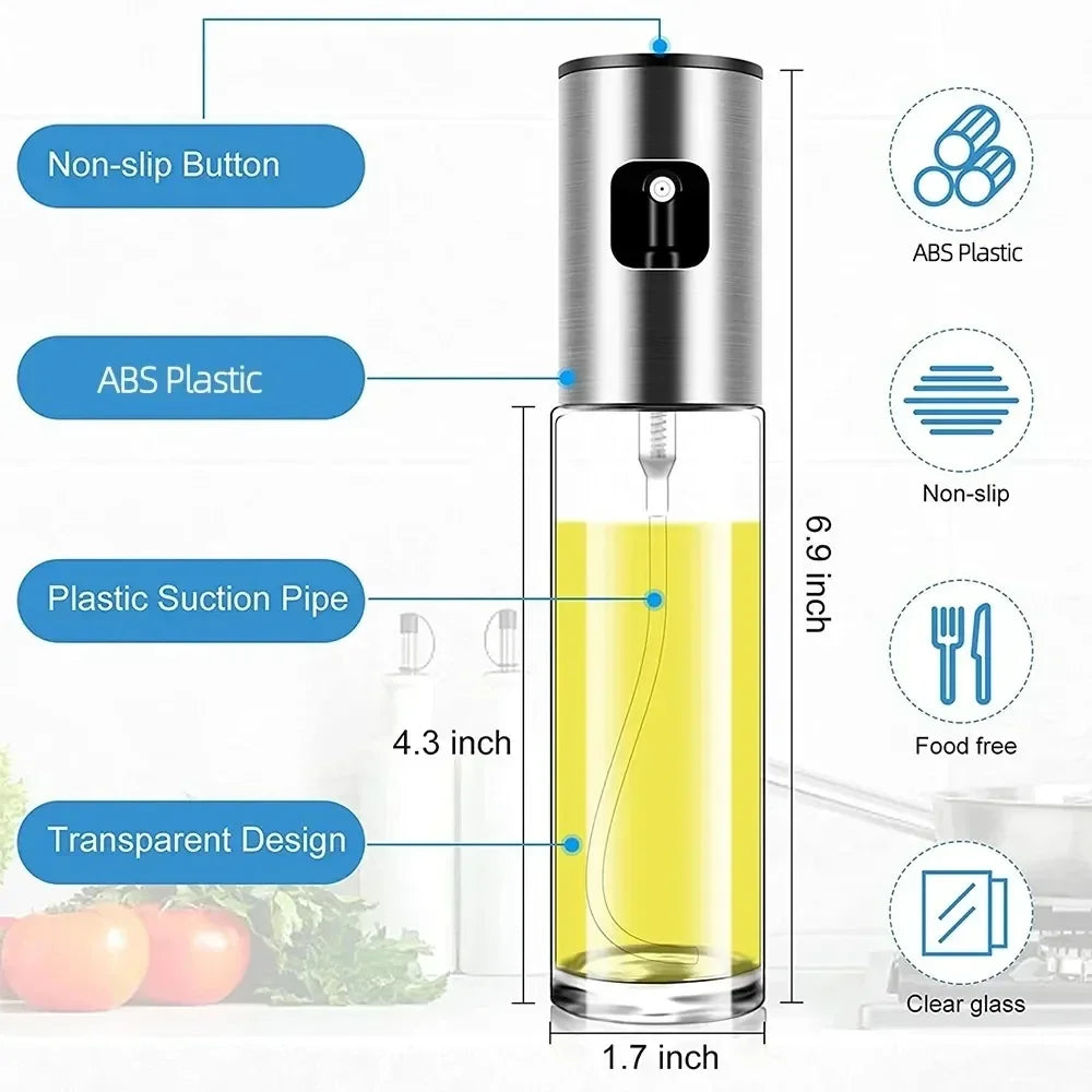 Oil Spray Bottle – Refillable Cooking Oil Sprayer | Kitchen BBQ Olive Oil Dispenser
